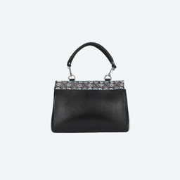 Black Embroidered Leather Bag