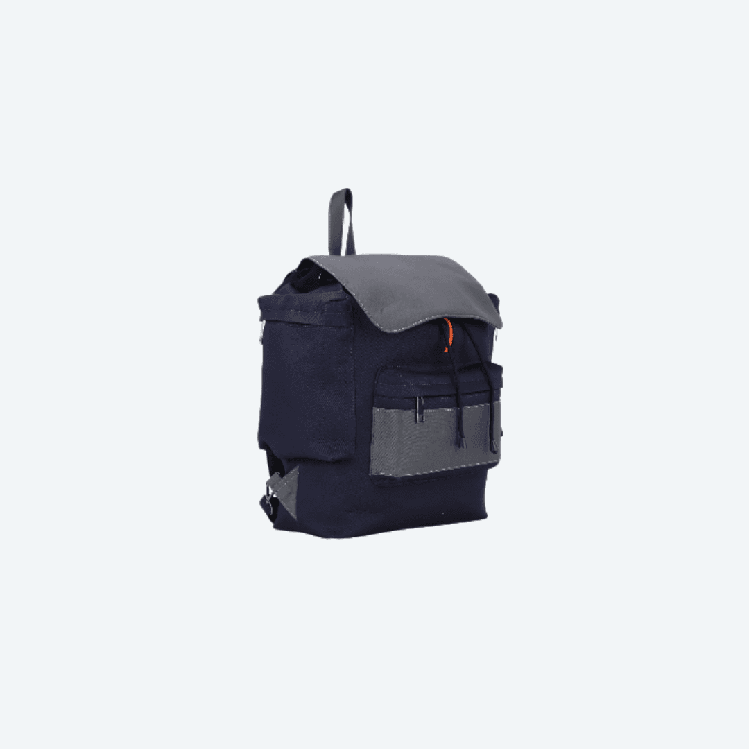 Navy Blue Mixed Cotton Taaga Man Casual Backpack