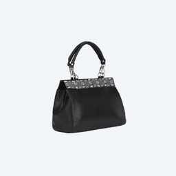 Black Embroidered Leather Bag thumbnail